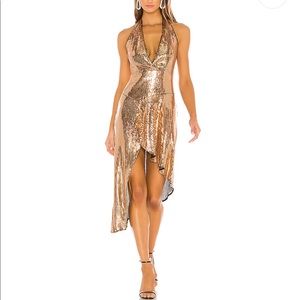 NWT Lovers + Friends Sequin Dutchess High to Low Dress